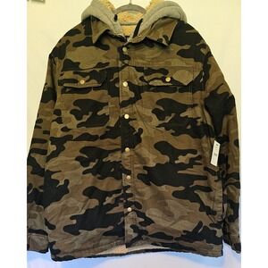 Darius Rucker NFL Collab Camo Hooded Jacket Pittsburgh Steelers Sherpa Jacket